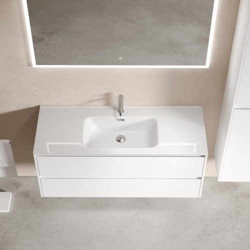 Тумба под раковину Sancos Libra LB120-1W 120х50 подвесная цвет белый - фото 5